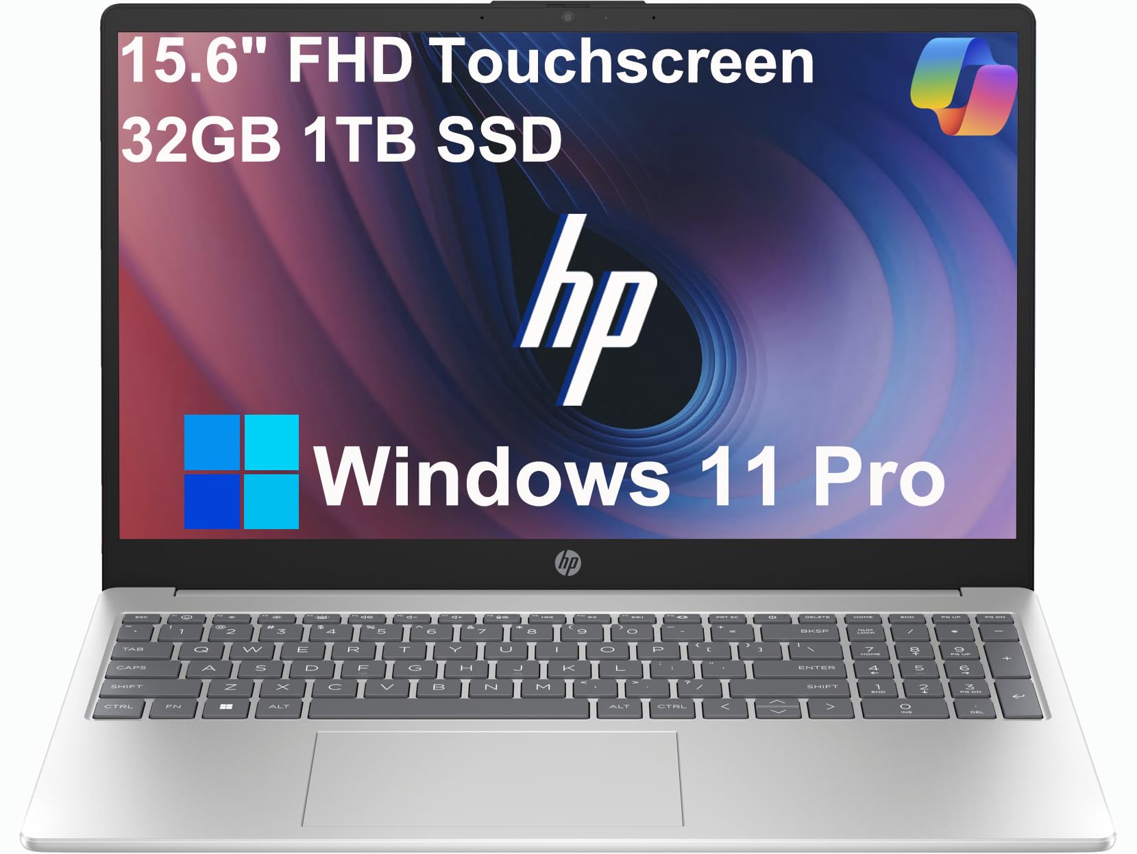 HP (2025) Laptop – 13th Gen / Intel Core i5-1334U / 15.6inch FHD / 512GB SSD / 16GB RAM / Shared Intel Iris Xe Graphics / Windows 11 Home / English & Arabic Keyboard / Natural Silver / Middle East Version – [15-FD0213NE]